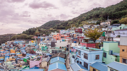 Obraz premium Panorama scenes of Gamcheon Culture Village,Busan, Korea