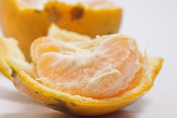Orange fruit on a white isolated background