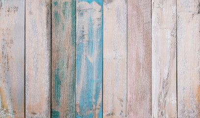 Vintage wood background - Wooden panel with beautiful patterns. old weathered wooden plank painted in color.