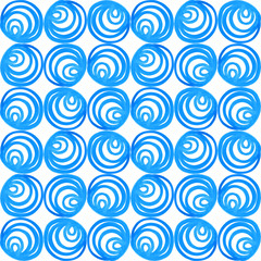 Watercolor circles brush strokes background. Spring, summer, winter bright blue strokes. Seamless design element for banners, websites, cards, posters, wallpaper.