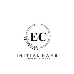 Letter EC Beauty Logo Template Vector