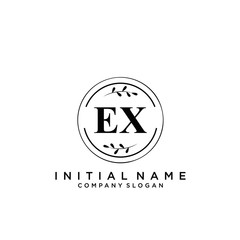 Letter EX Beauty Logo Template Vector