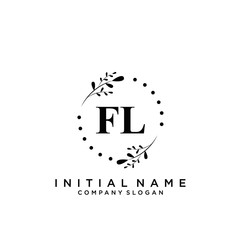 Letter FL Beauty Logo Template Vector