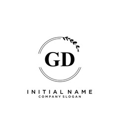 Letter GD Beauty Logo Template Vector