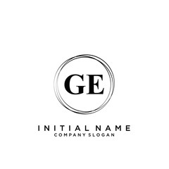Letter GE Beauty Logo Template Vector