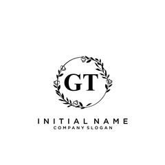Letter GT Beauty Logo Template Vector