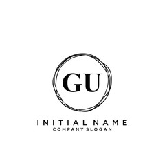 Letter GU Beauty Logo Template Vector