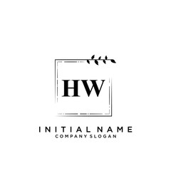 Letter HW Beauty Logo Template Vector