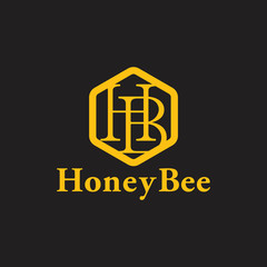 letter hb hexagonal logo vector