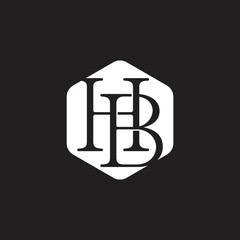 letter hb hexagonal logo vector