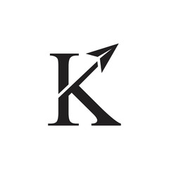 letter k motion arrow logo vector