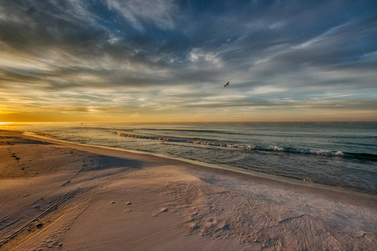 Sunrise Beach Scene At Santa Rosa Beach, Florida