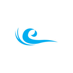 letter e blue waves design logo vector