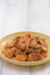 鶏肉のキムチ炒め