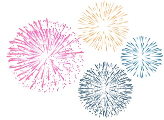 firework on white background, can be use for celebration, party, and new year event.