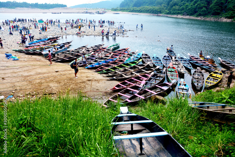 Wall mural a view of the dawki tourism spot from the road head the border of india – bangladesh in meghalaya, i