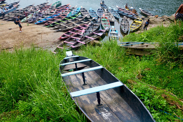 A view of the Dawki Tourism spot from the road head the border of India – Bangladesh in...