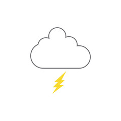 Thunder cloud icon design template vector isolated