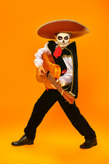 mexican skeleton with guitar
