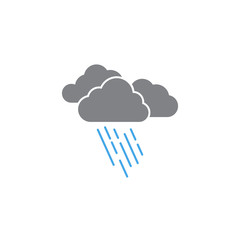 Rain weather icon design template vector isolated - obrazy, fototapety, plakaty