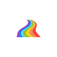 Rainbow graphic design template vector isolated
