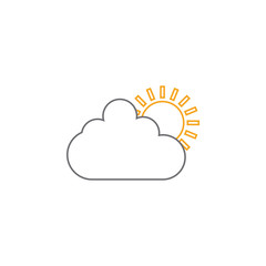 Sun cloud icon design template vector isolated