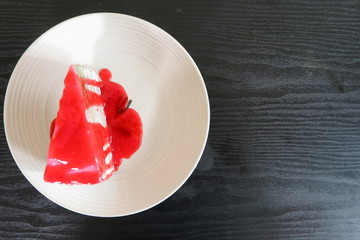 cake on a white plate