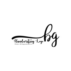  BG Letter Handwriting Vector. Black Handwriting Logo