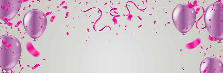 Pink light balloons and colorful  balloons on the  background. Eps 10 vector file