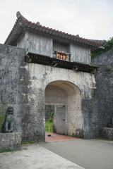 View of Kankaimon gate of Shuri Castle in Naha, Okinawa, Japan