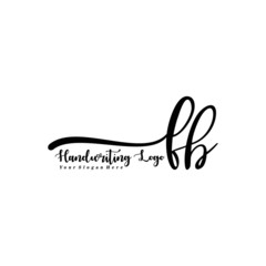 FB Letter Handwriting Vector. Black Handwriting Logo