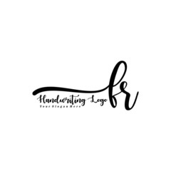 FR Letter Handwriting Vector. Black Handwriting Logo