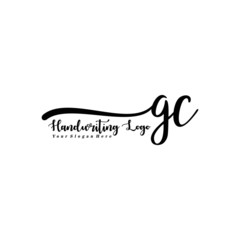 GC Letter Handwriting Vector. Black Handwriting Logo