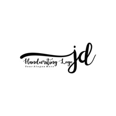 JD Letter Handwriting Vector. Black Handwriting Logo