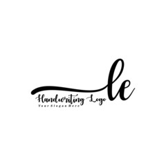 Fototapeta premium LE Letter Handwriting Vector. Black Handwriting Logo