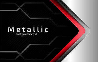 Abstract black and gray vector background image, overlapping red. Modern geometric design concept.