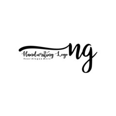 NG Letter Handwriting Vector. Black Handwriting Logo