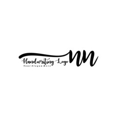 NN Letter Handwriting Vector. Black Handwriting Logo