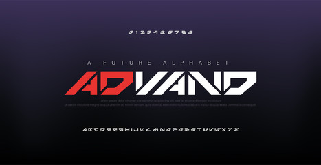 Abstract digital modern alphabet fonts. Typography technology electronic dance music future creative font. vector illustraion