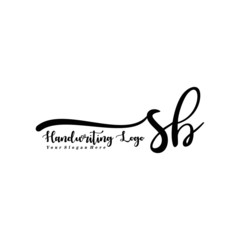 SB Letter Handwriting Vector. Black Handwriting Logo