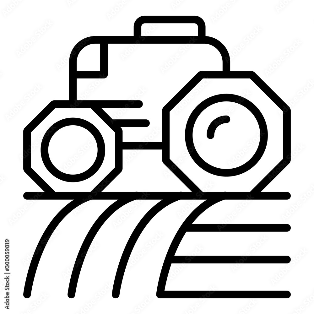 Poster smart robot tractor icon. outline smart robot tractor vector icon for web design isolated on white b