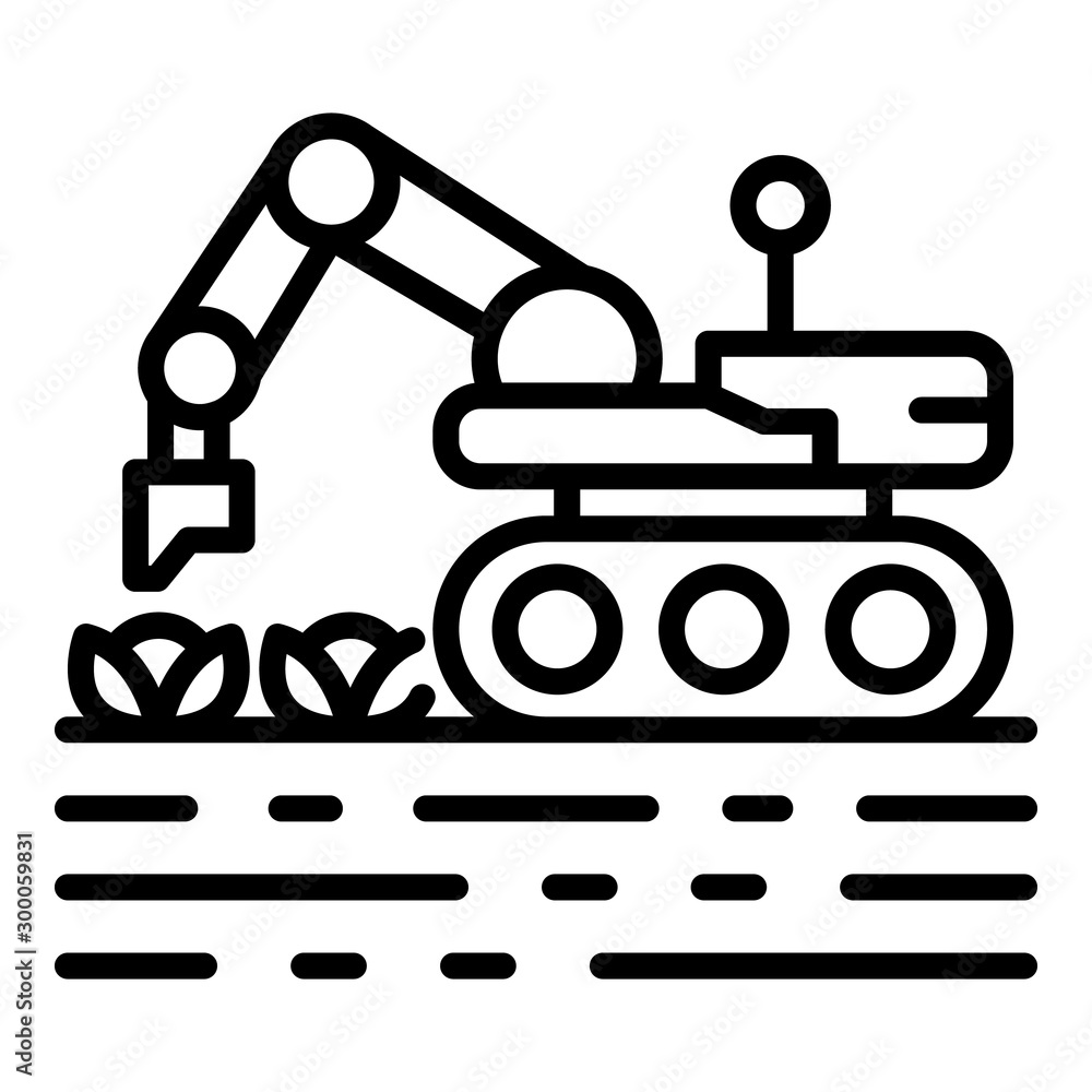 Poster Smart farm robot cabbage icon. Outline smart farm robot cabbage vector icon for web design isolated on white background