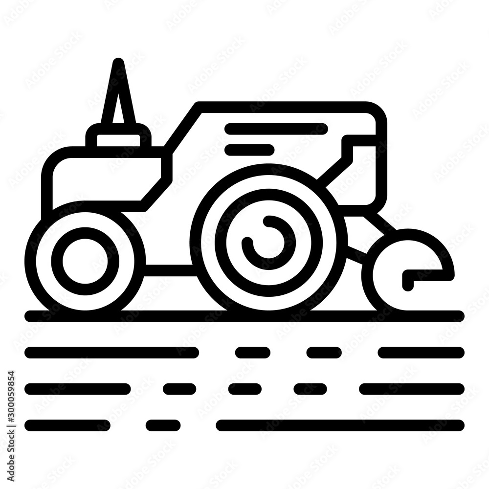 Poster smart tractor icon. outline smart tractor vector icon for web design isolated on white background