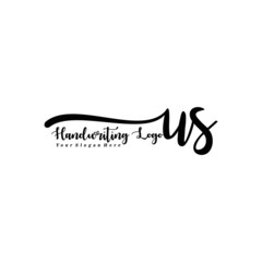 US Letter Handwriting Vector. Black Handwriting Logo