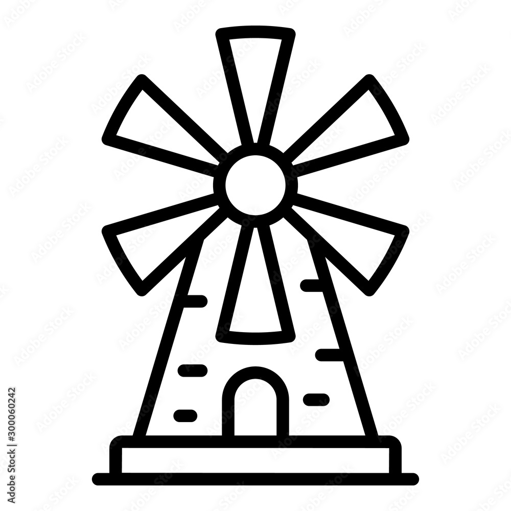 Aufkleber windmill icon. outline windmill vector icon for web design isolated on white background