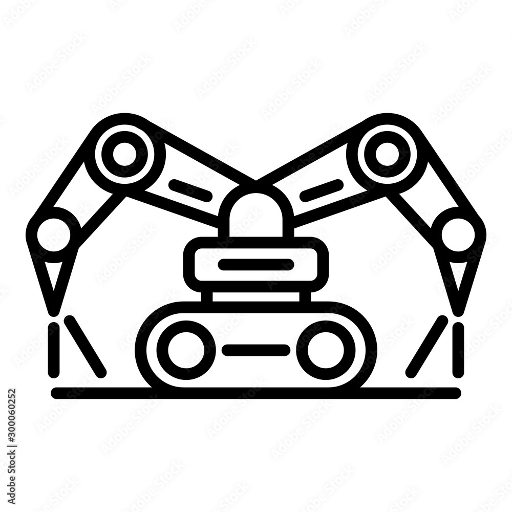 Poster robot farm working icon. outline robot farm working vector icon for web design isolated on white bac