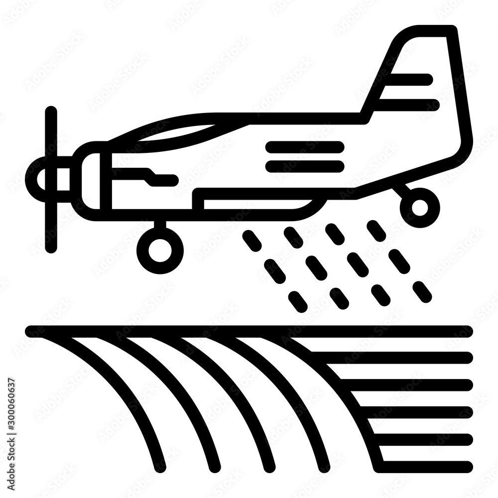 Aufkleber field plane irrigation icon. outline field plane irrigation vector icon for web design isolated on w