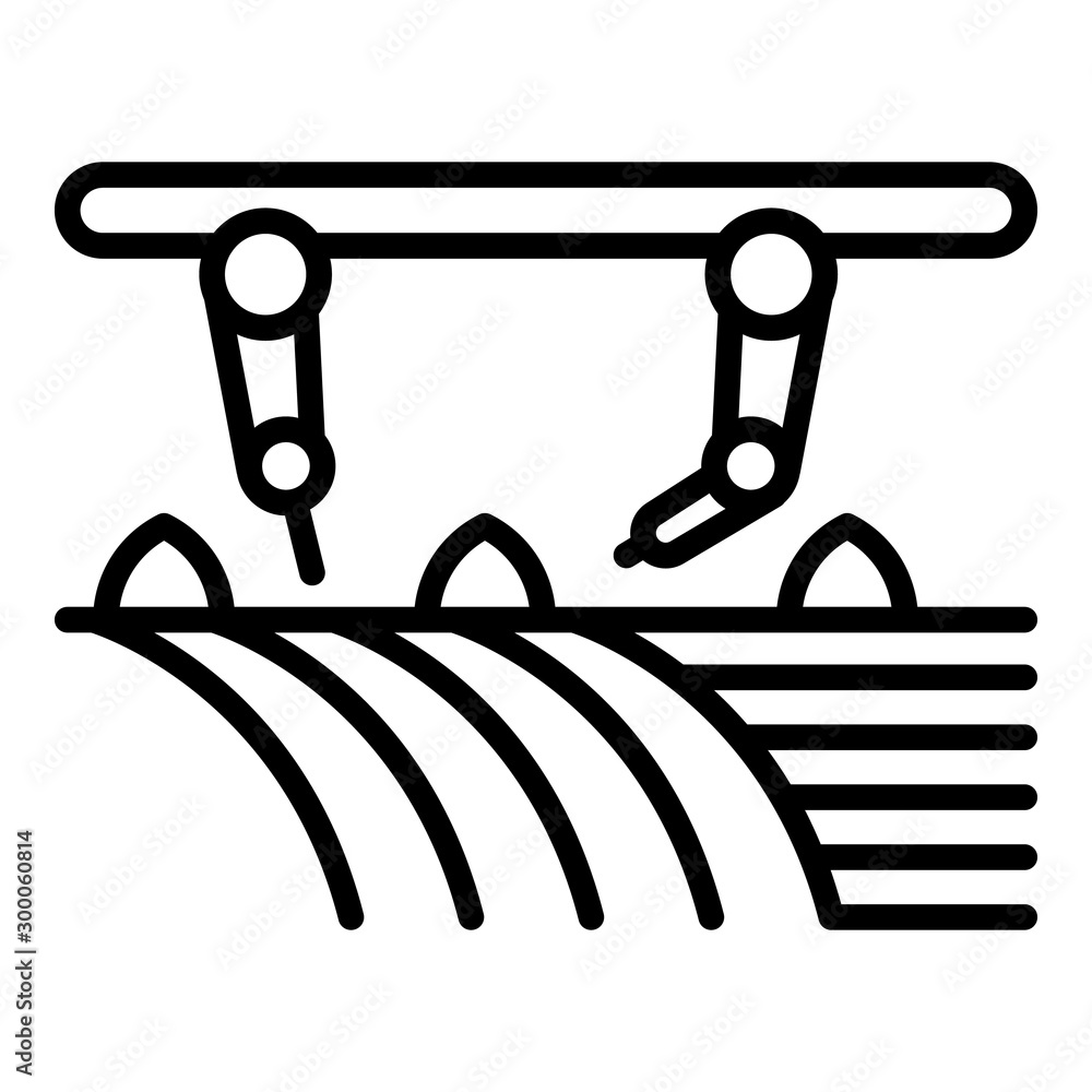 Poster modern field robot icon. outline modern field robot vector icon for web design isolated on white bac