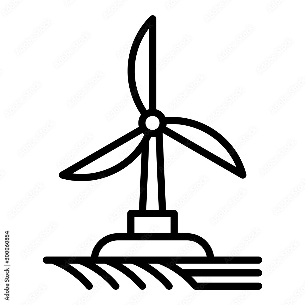 Poster field wind turbine icon. outline field wind turbine vector icon for web design isolated on white bac