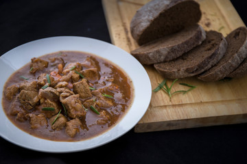 beef casserole in the bowl